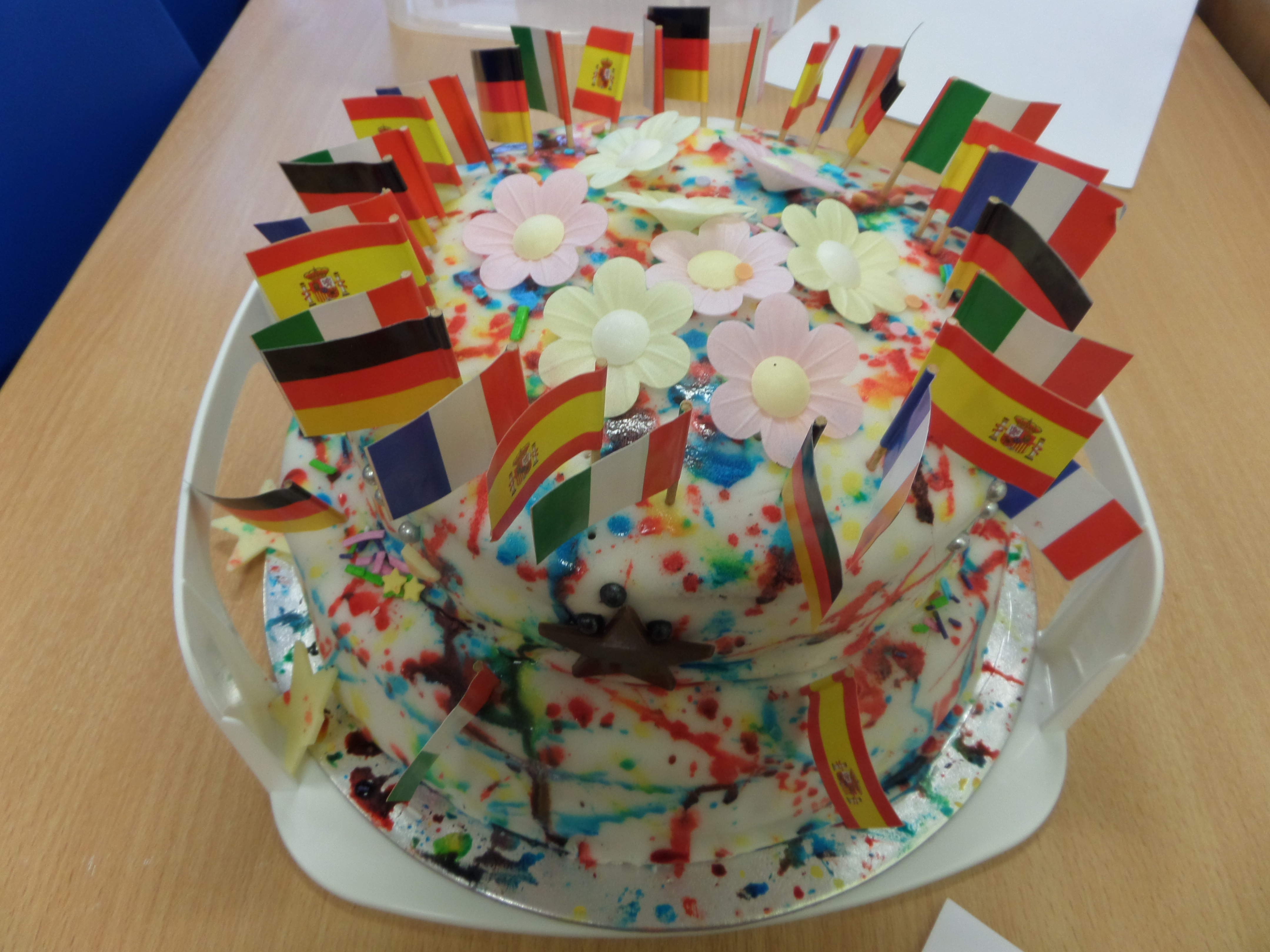 colourful flag cake
